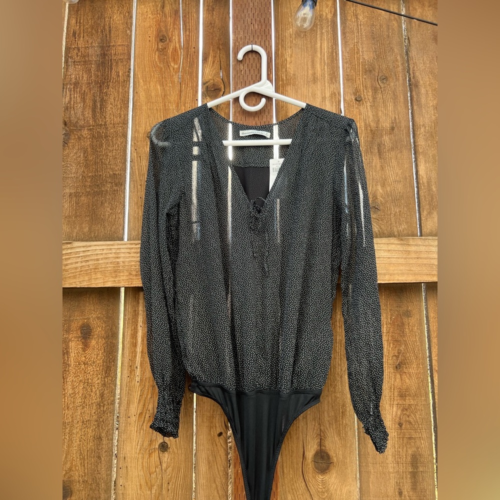 Abercrombie Black Long Sleeve Bodysuit